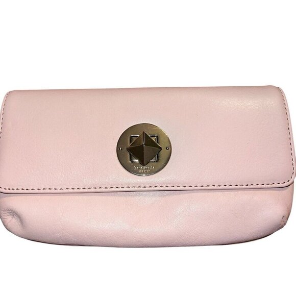 Kate Spade New York Chrystie Street Evan Leather Wristlet Clutch Cipria Pink NWT - Picture 2 of 7